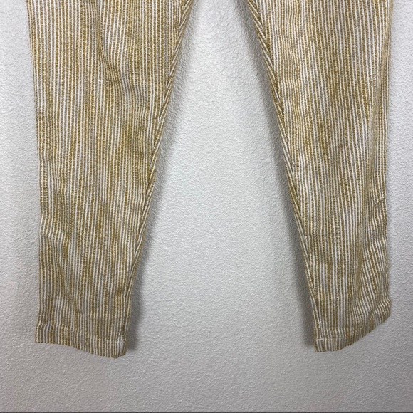 FREE PEOPLE• Light at Sunrise‎ Paper Bag Woven Tapered Pant Size 0 Yellow/Cream - Picture 9 of 13